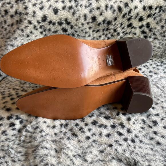 Frame Women Le Lexington Chelsea Ankle Boot Suede Pointed Toe Brown Size EU 40.5 - Picture 7 of 9